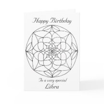 Libra Mandala: Colour your own Birthday Card
