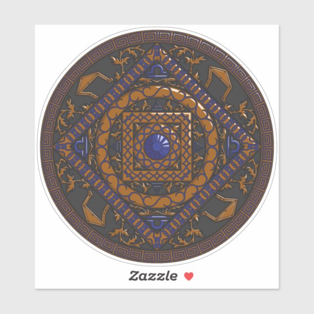 Libra Mandala Contour Sticker (Sheet)