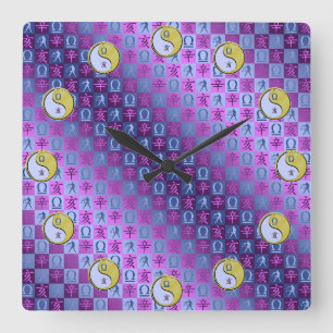 Libra & Metal Boar Square Wall Clock