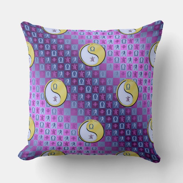 Libra & Metal Boar Throw Pillow (Front)