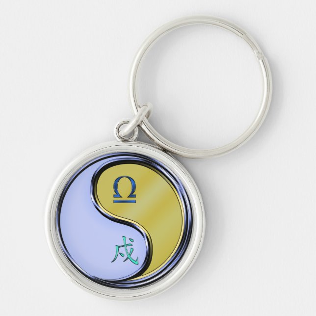 Libra & Metal Dog Keychain (Front)