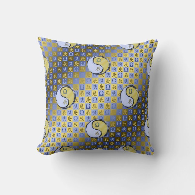 Libra & Metal Dragon Throw Pillow (Front)