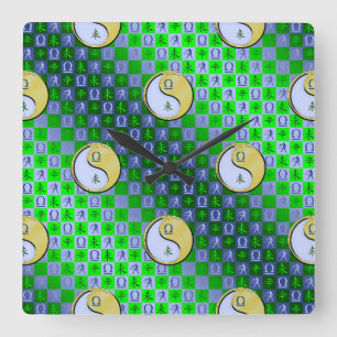 Libra & Metal Goat Square Wall Clock
