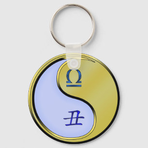 Libra & Metal Ox Keychain