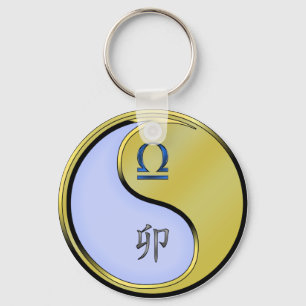 Libra & Metal Rabbit Keychain