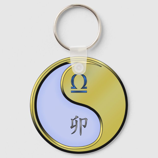 Libra & Metal Rabbit Keychain (Back)