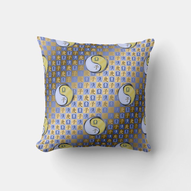 Libra & Metal Rat Throw Pillow (Front)