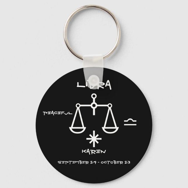 Libra Personalized Keychain (Front)