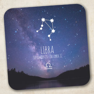 Libra Personalized Zodiac Constellation Square Sticker