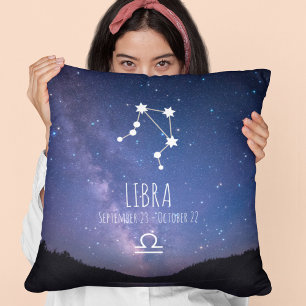 Libra   Personalized Zodiac Constellation Throw Pillow