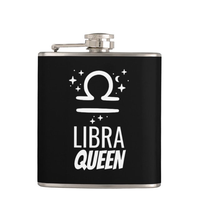 Libra Queen Vinyl Wrapped Flask (Front)