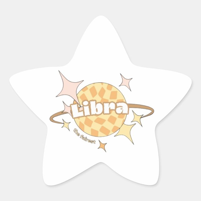 libra retro planet horoscope sticker (Front)