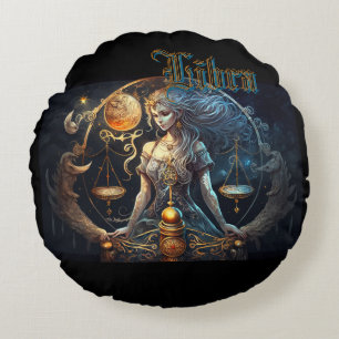 Libra Round Pillow