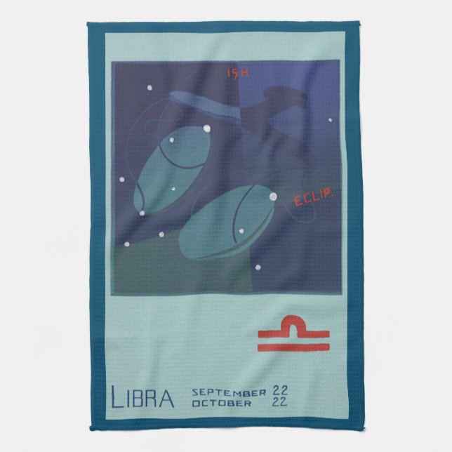 Libra Scale Constellation Vintage Zodiac Astrology Kitchen Towel (Vertical)