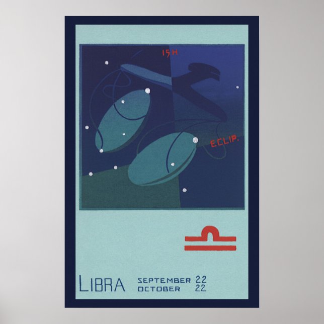 Libra Scale Constellation Vintage Zodiac Astrology Poster (Front)