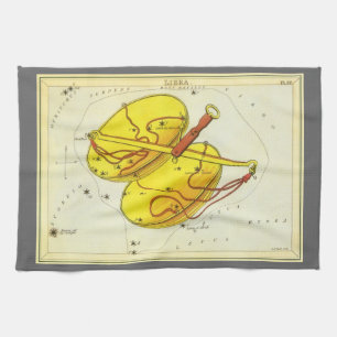 Libra Scales Vintage Constellation Urania's Mirror Kitchen Towel