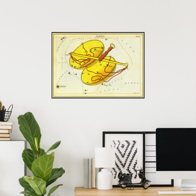Libra Scales Vintage Constellation Urania's Mirror Poster (Home Office)