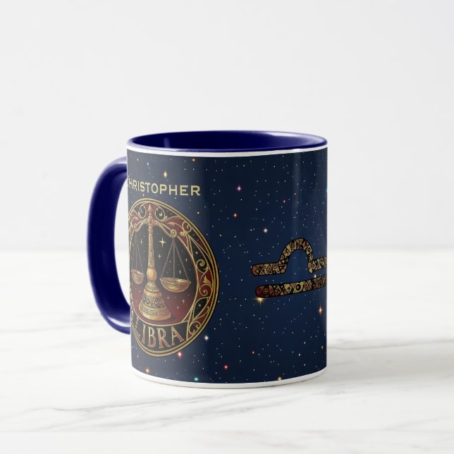 Libra Scales Zodiac Symbol Mug (Front Left)