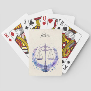 Libra Scales Zodiac Watercolor  Playing Cards
