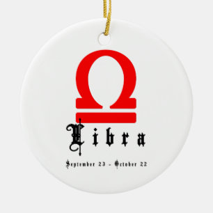 Libra, September 23 - October 22 Ceramic Ornament