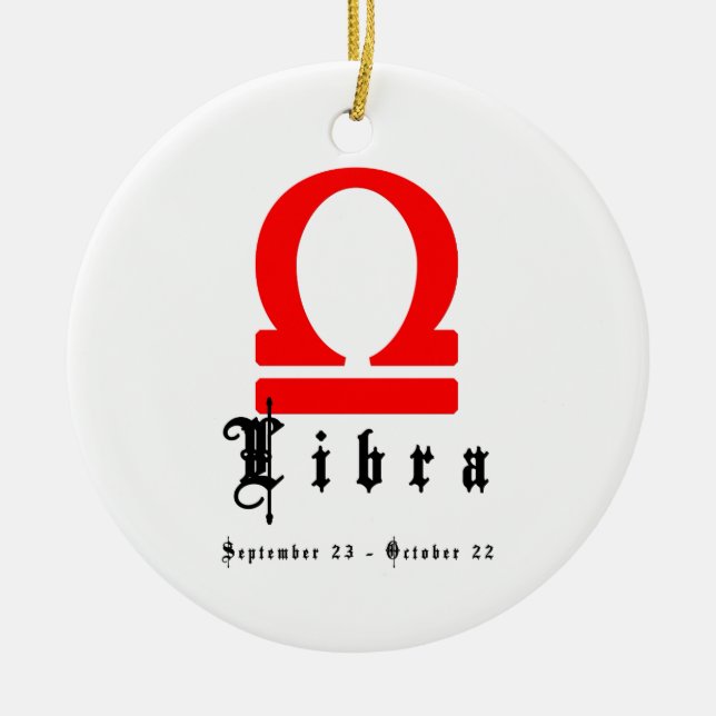 Libra, September 23 - October 22 Ceramic Ornament (Front)