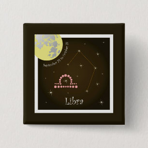 Libra September 24 to October 23 2 Inch Square Button