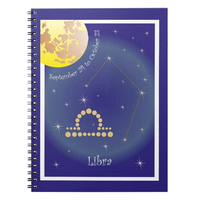 Libra September 24 to October 23 Notizheft Notebook (Front)
