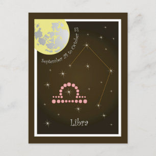 Libra September 24 to October 23 Postkarte Postcard