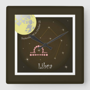 Libra September 24 to October 23 Square Wall Clock