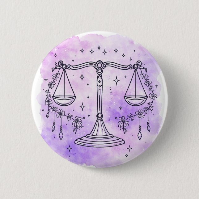 Libra Sign 2 Inch Round Button (Front)