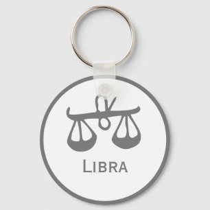 Libra Sign of the Zodiac Design Keychain
