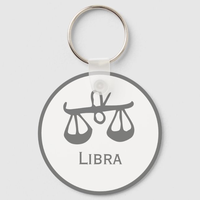 Libra Sign of the Zodiac Design Keychain (Front)