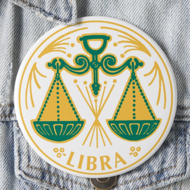 Libra Sign of the Zodiac on a 4 Inch Round Button (Creator Uploaded)