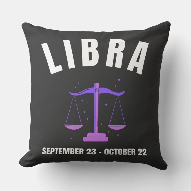 Libra star sign throw pillow (Front)