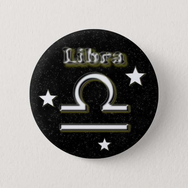 Libra symbol 2 inch round button (Front)