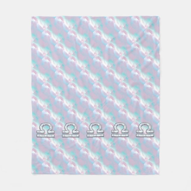 Libra Symbol Mother of Pearl Style Fleece Blanket (Front)