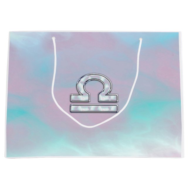 Libra Symbol Mother of Pearl Style Large Gift Bag (Front)