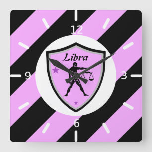 Libra symbol square wall clock