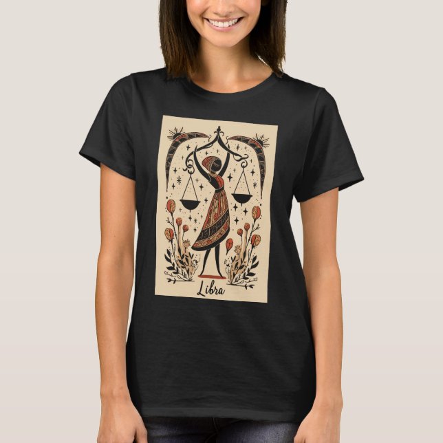 Libra - T-Shirt Celestial Zodiac Art (Front)