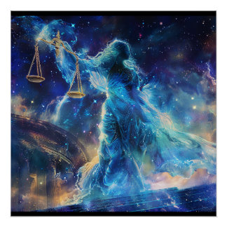 Libra (The Diplomat) Zodiac Sign Deity Poster