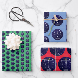 Libra the Scales Zodiac Sign Design Wrapping Paper Sheet