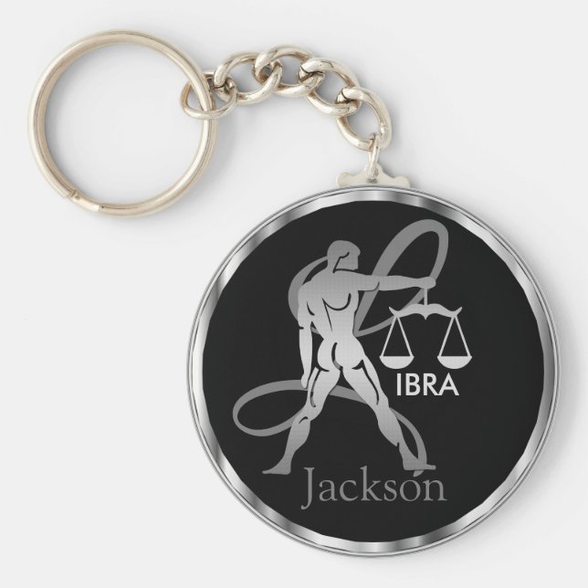Libra ♎ the Scales - Zodiac Sign Keychain (Front)