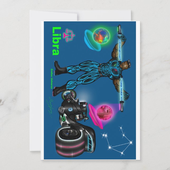 Libra Theme birthday invitation. Invitation (Front)