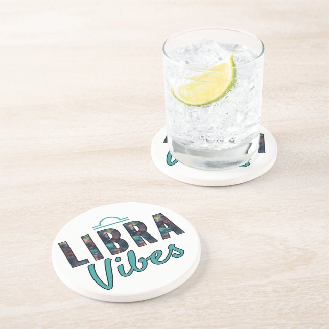 Libra Vibes Sandstone Coaster (Side)