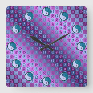 Libra & Water Boar Square Wall Clock