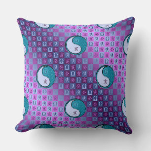Libra & Water Boar Throw Pillow