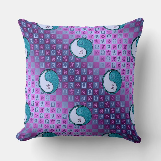 Libra & Water Boar Throw Pillow (Front)