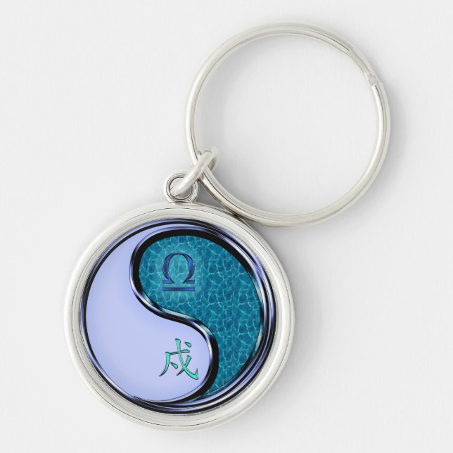 Libra & Water Dog Keychain (Front)