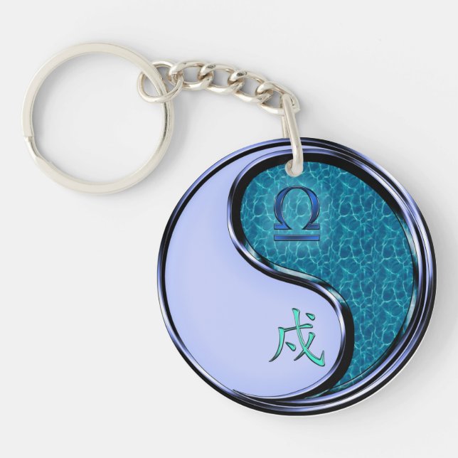 Libra & Water Dog Keychain (Front)