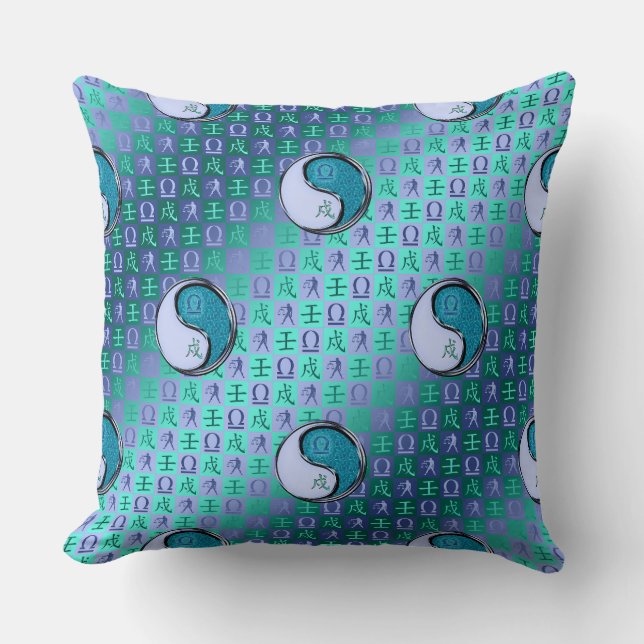 Libra & Water Dog Throw Pillow (Front)